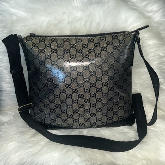 Gucci Handbags - GUCCI GG Crystal Canvas and Leather Shoulder Bag